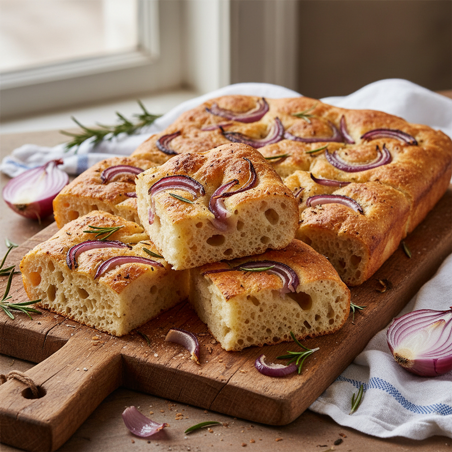 Focaccia de fermentação natural